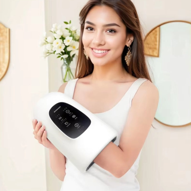 Portable Hand Massager, Cordless, Advanced Airwave Technology, Customized Mode & Heating Function, Long-Lasting Battery Life, Auto-Off Feature, Perfect for Daily Relaxation, Comfort, White, Ideal Gift for Christmas & Birthday