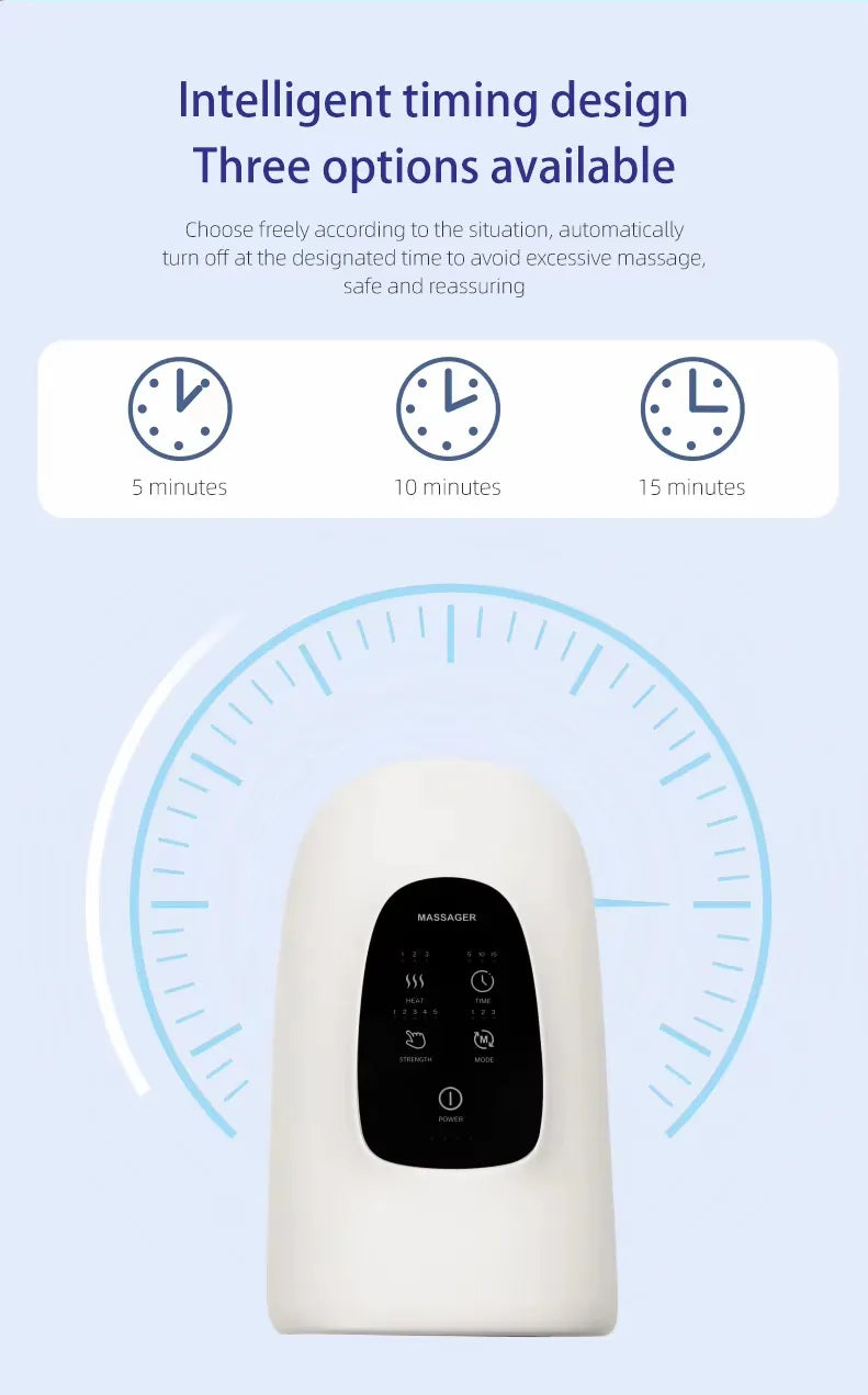 Portable Hand Massager, Cordless, Advanced Airwave Technology, Customized Mode & Heating Function, Long-Lasting Battery Life, Auto-Off Feature, Perfect for Daily Relaxation, Comfort, White, Ideal Gift for Christmas & Birthday